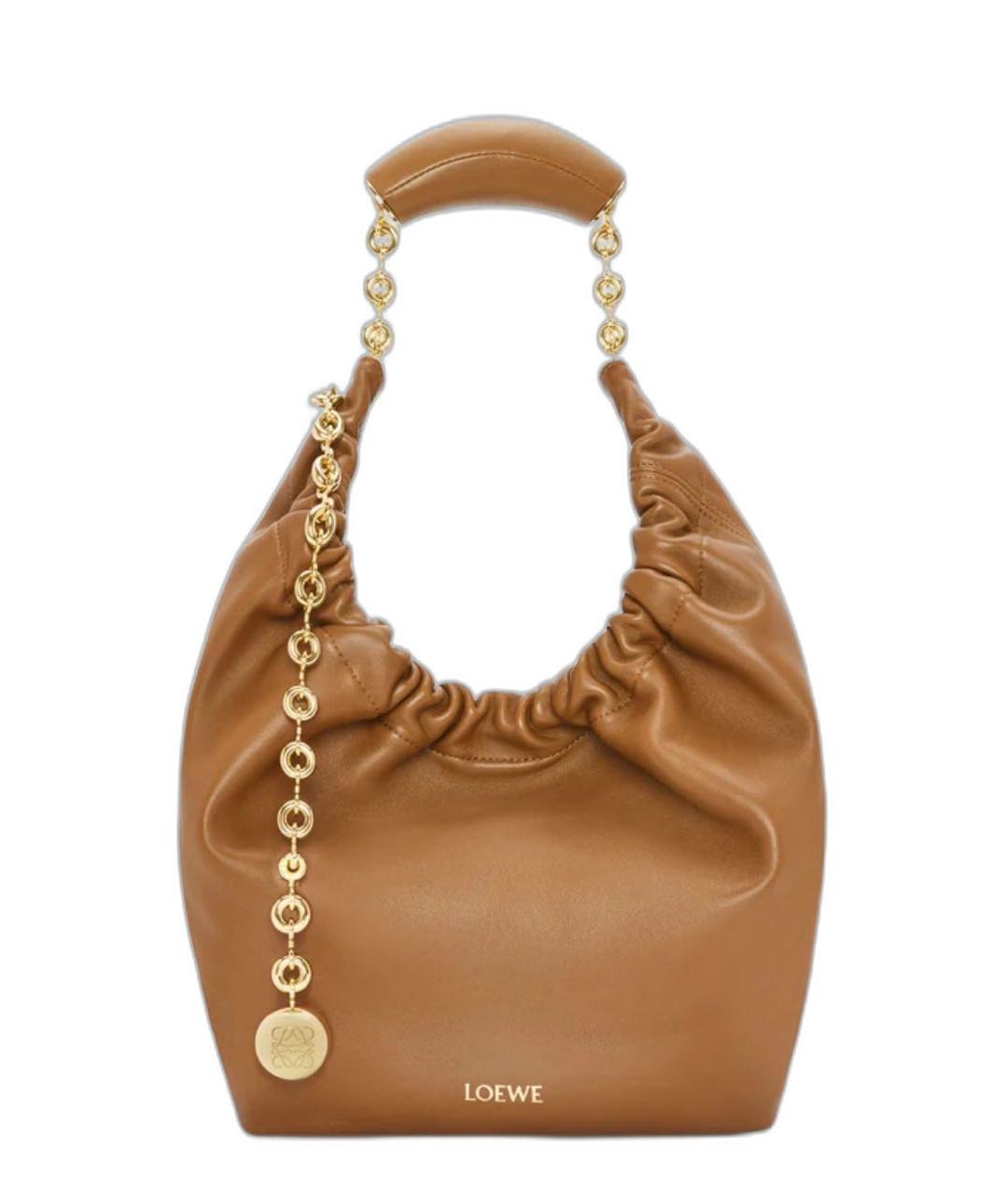 LOEWE Коричневая кожаная сумка через плечо, фото 9