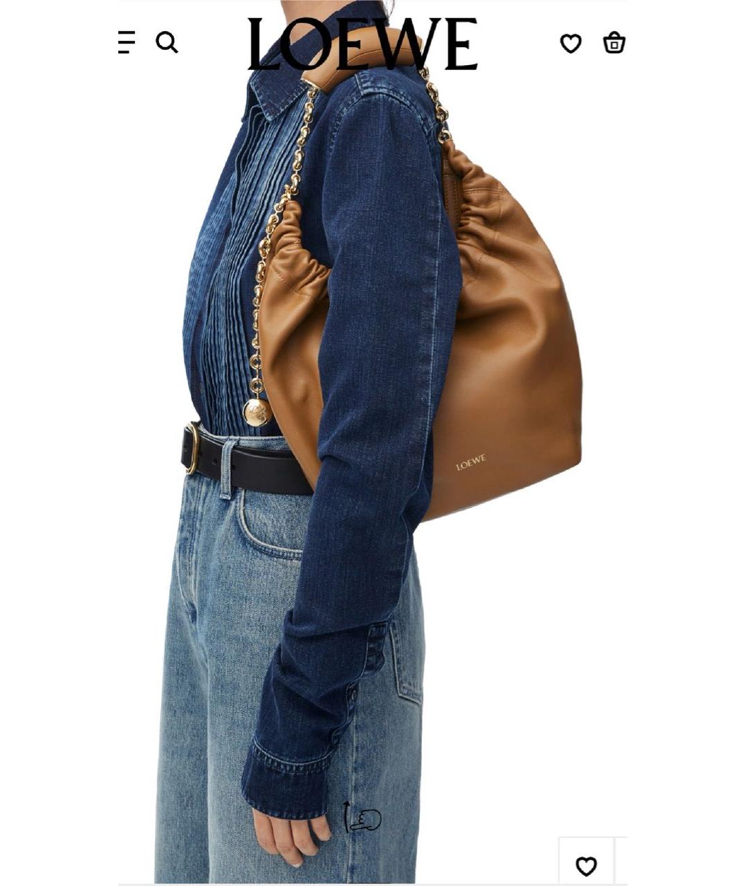 LOEWE Коричневая кожаная сумка через плечо, фото 6