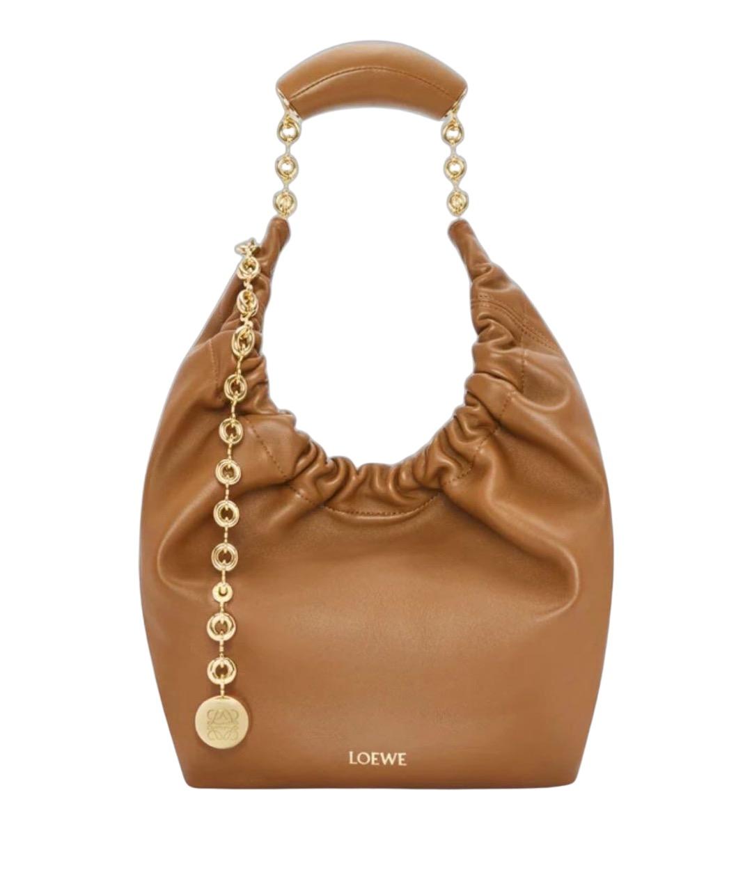 LOEWE Коричневая кожаная сумка через плечо, фото 1