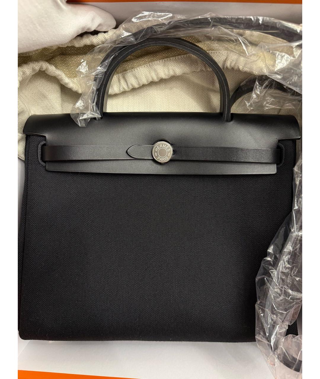 HERMES Черная тканевая сумка через плечо, фото 3