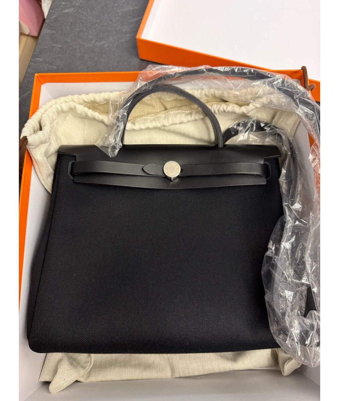 HERMES Черная тканевая сумка через плечо, фото 2