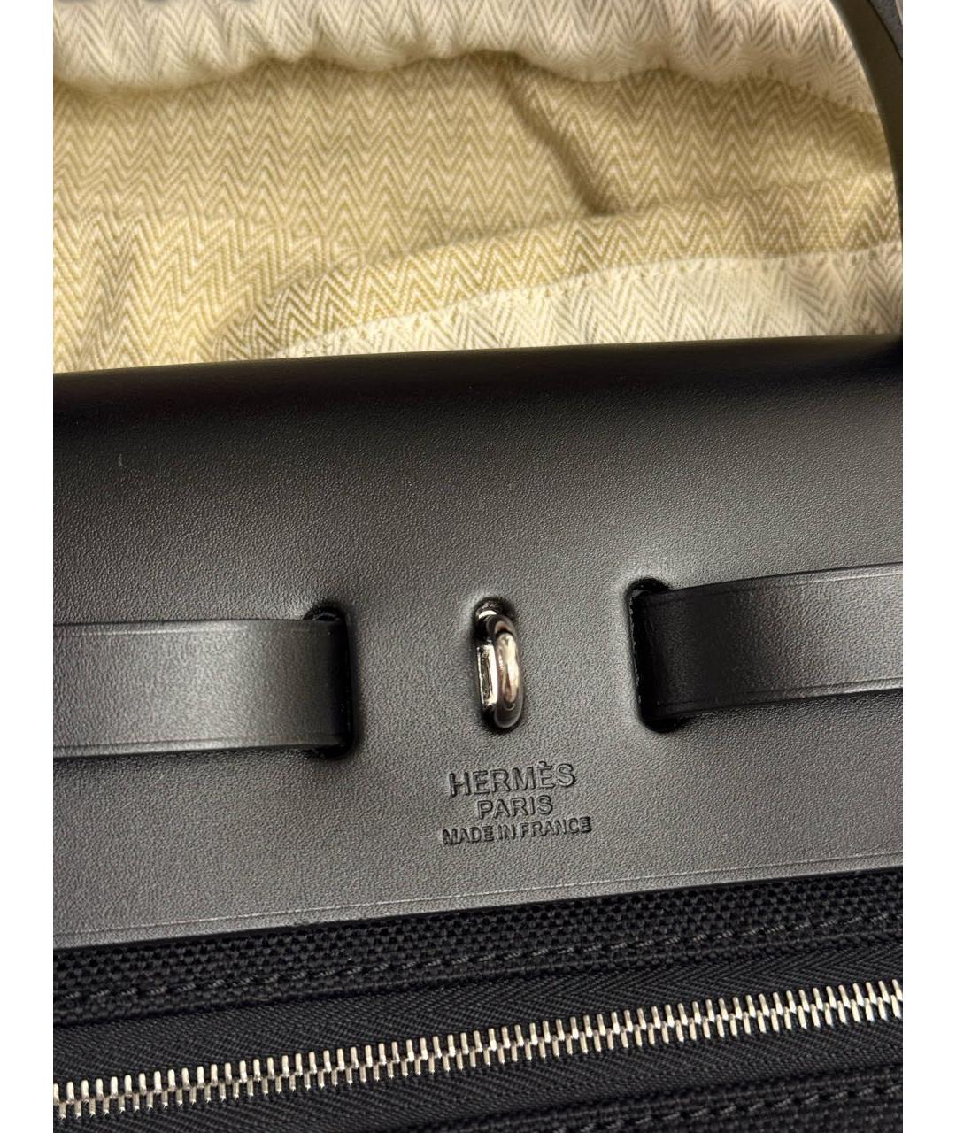 HERMES Черная тканевая сумка через плечо, фото 5