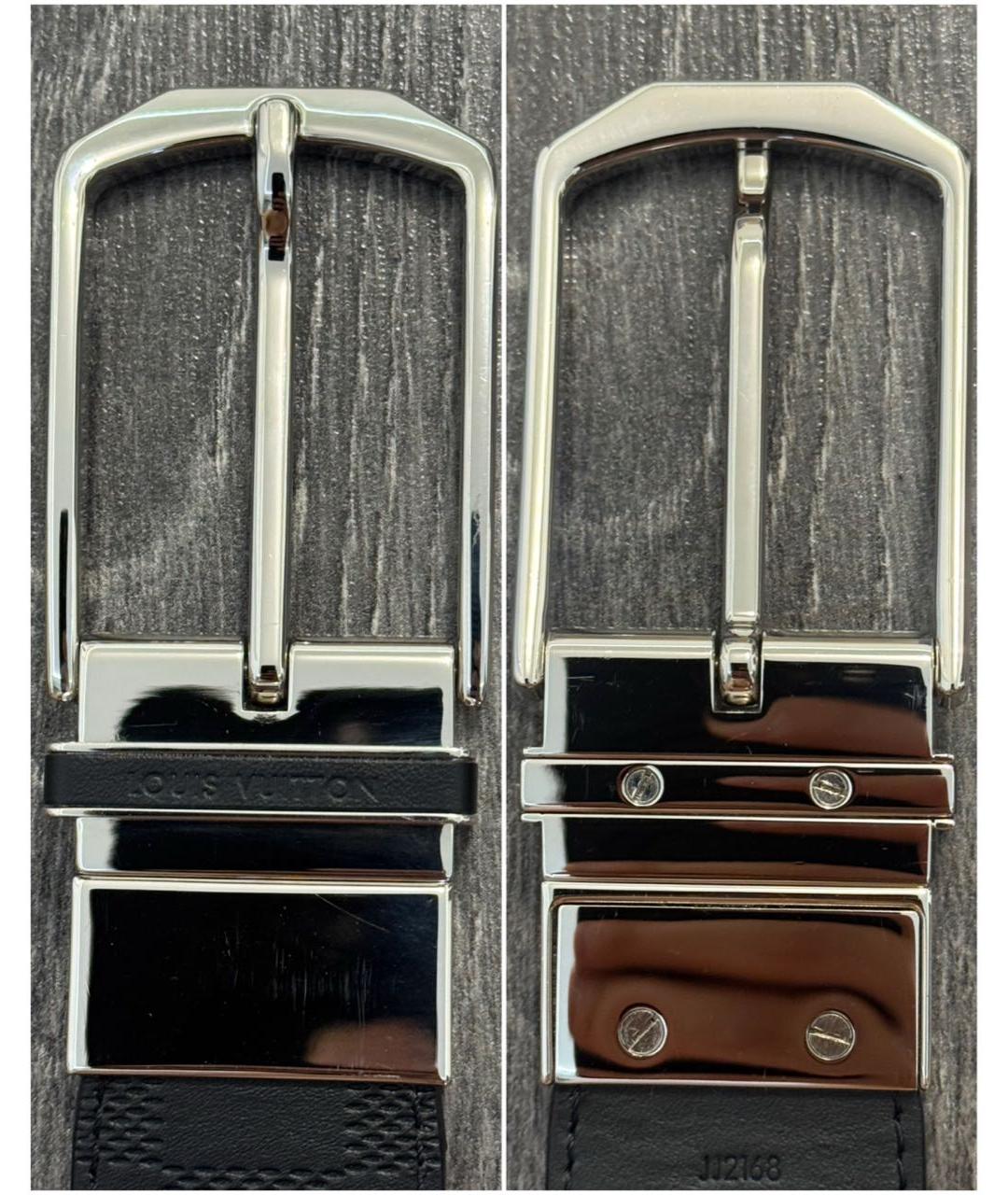 LOUIS VUITTON Черный кожаный ремень, фото 3