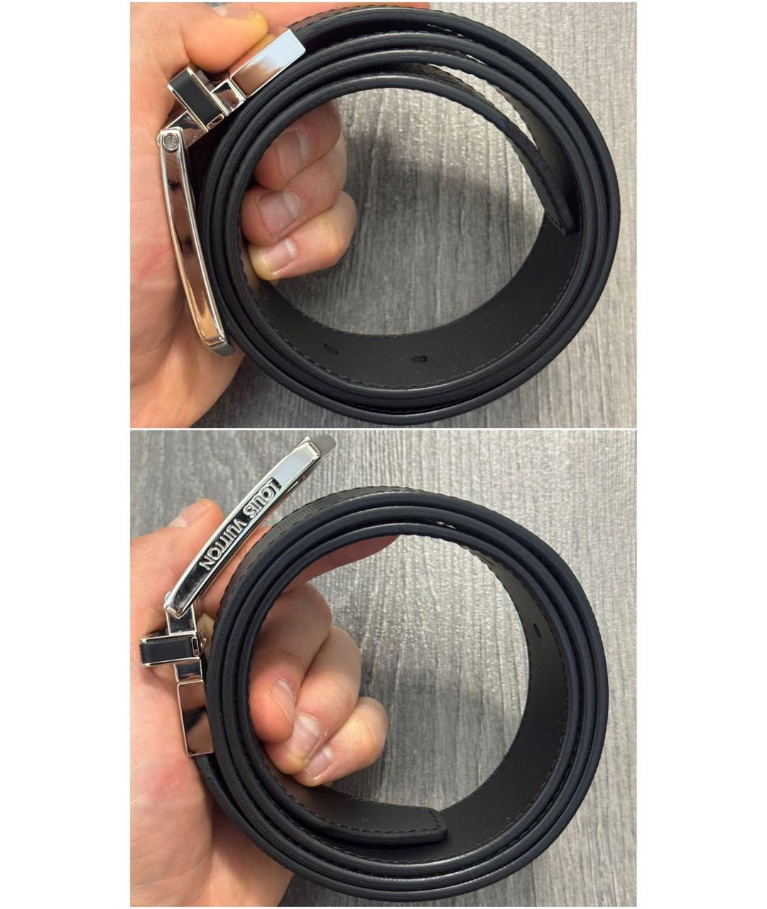 LOUIS VUITTON Черный кожаный ремень, фото 7