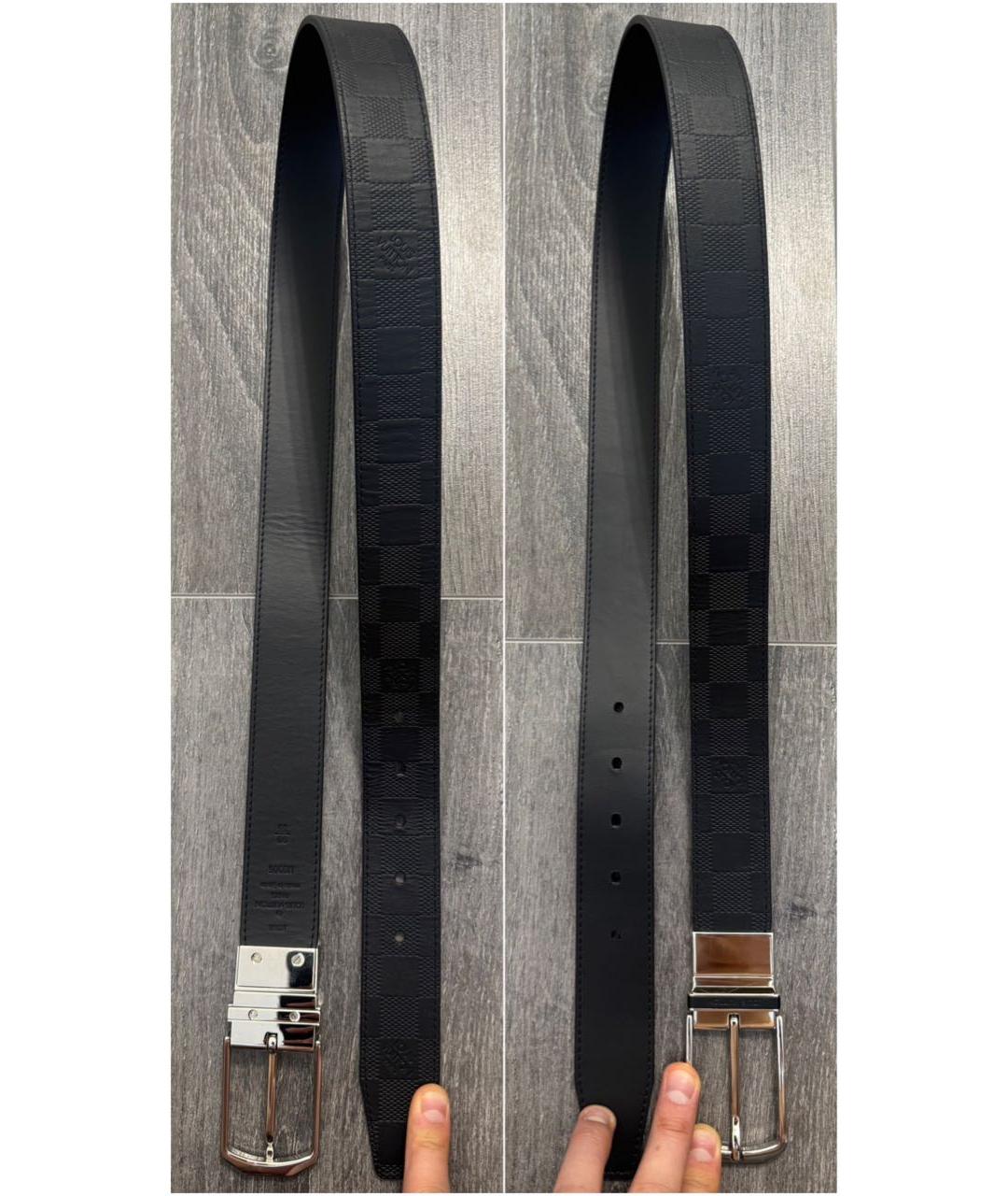 LOUIS VUITTON Черный кожаный ремень, фото 6