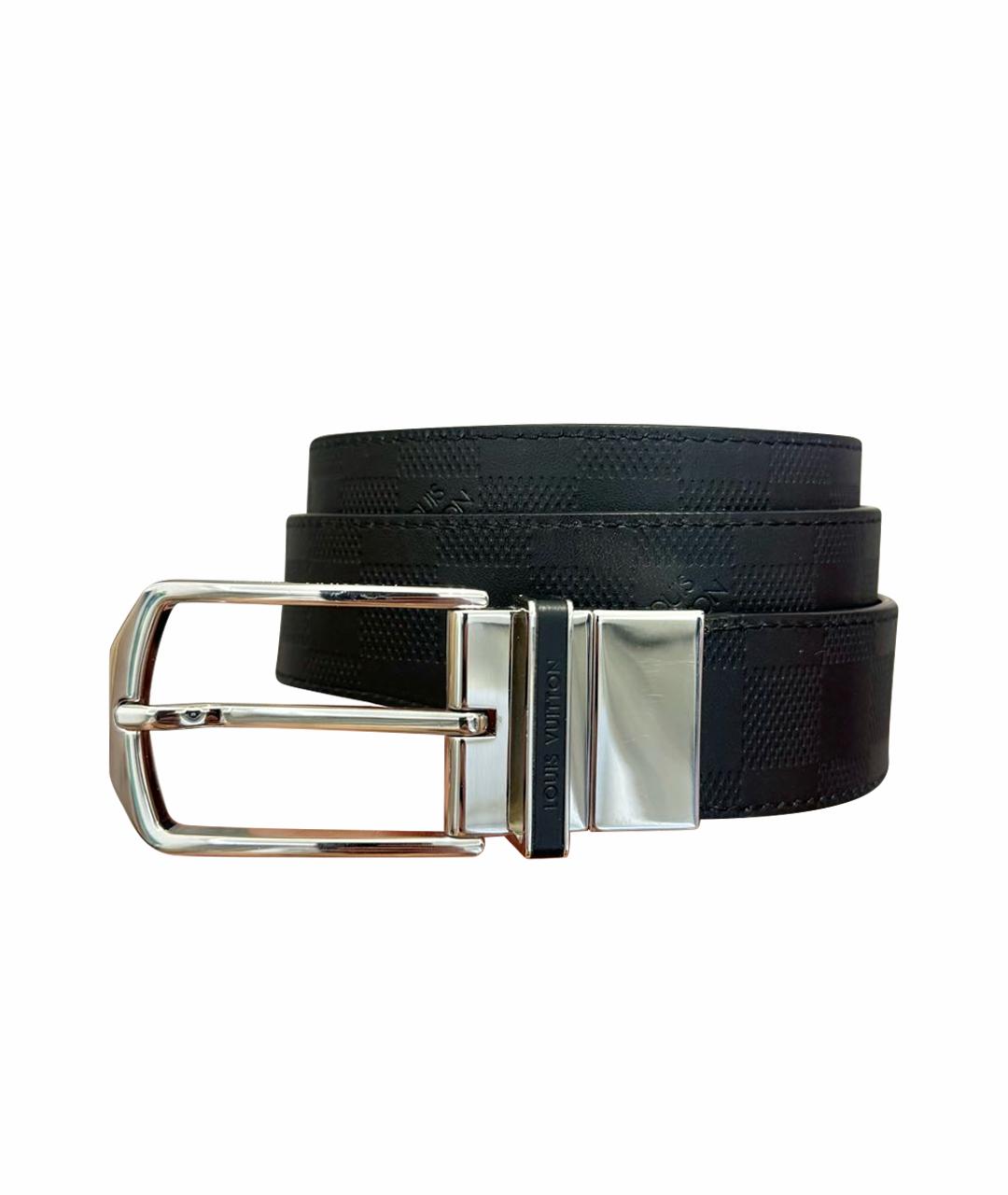 LOUIS VUITTON Черный кожаный ремень, фото 1