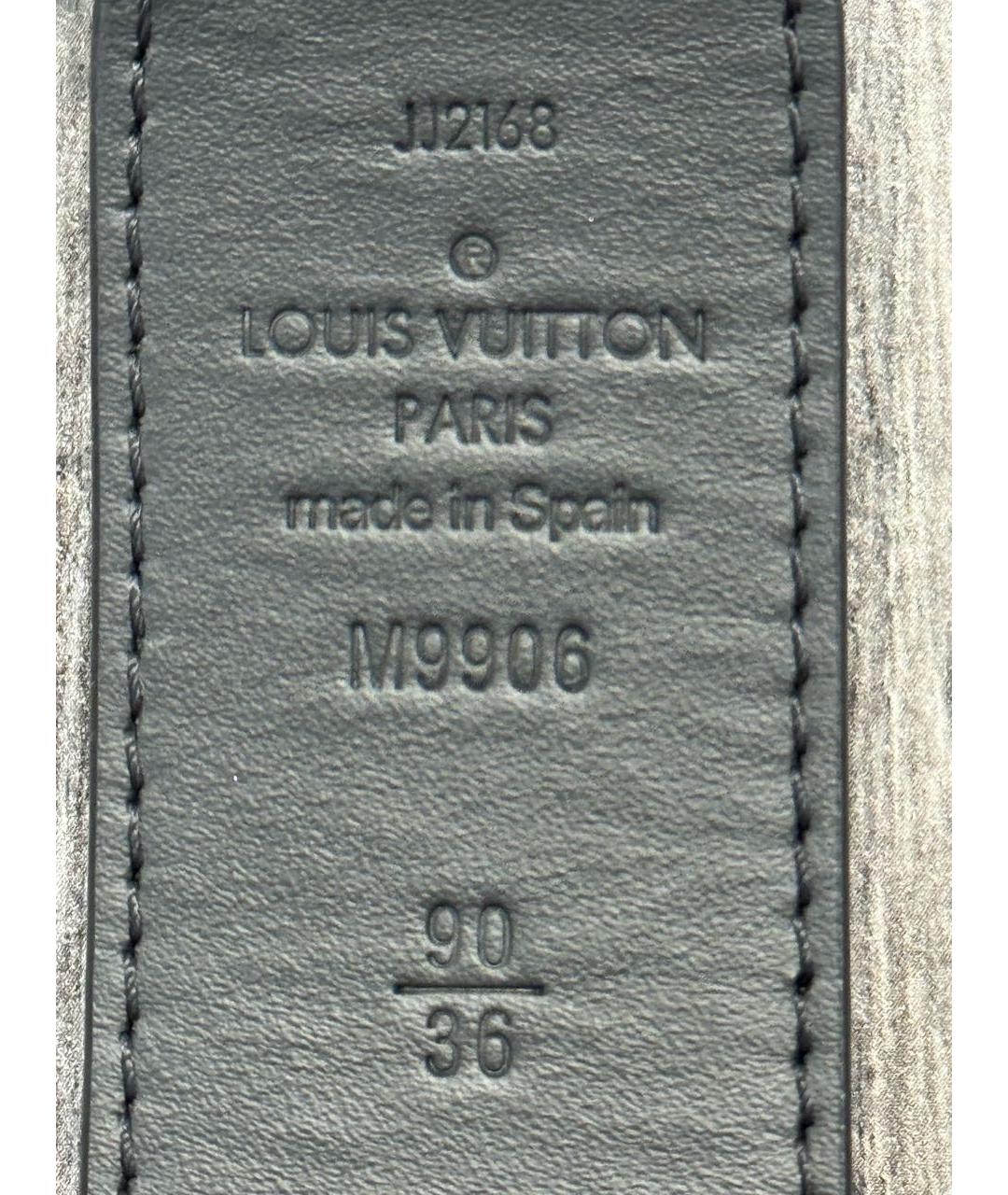 LOUIS VUITTON Черный кожаный ремень, фото 4