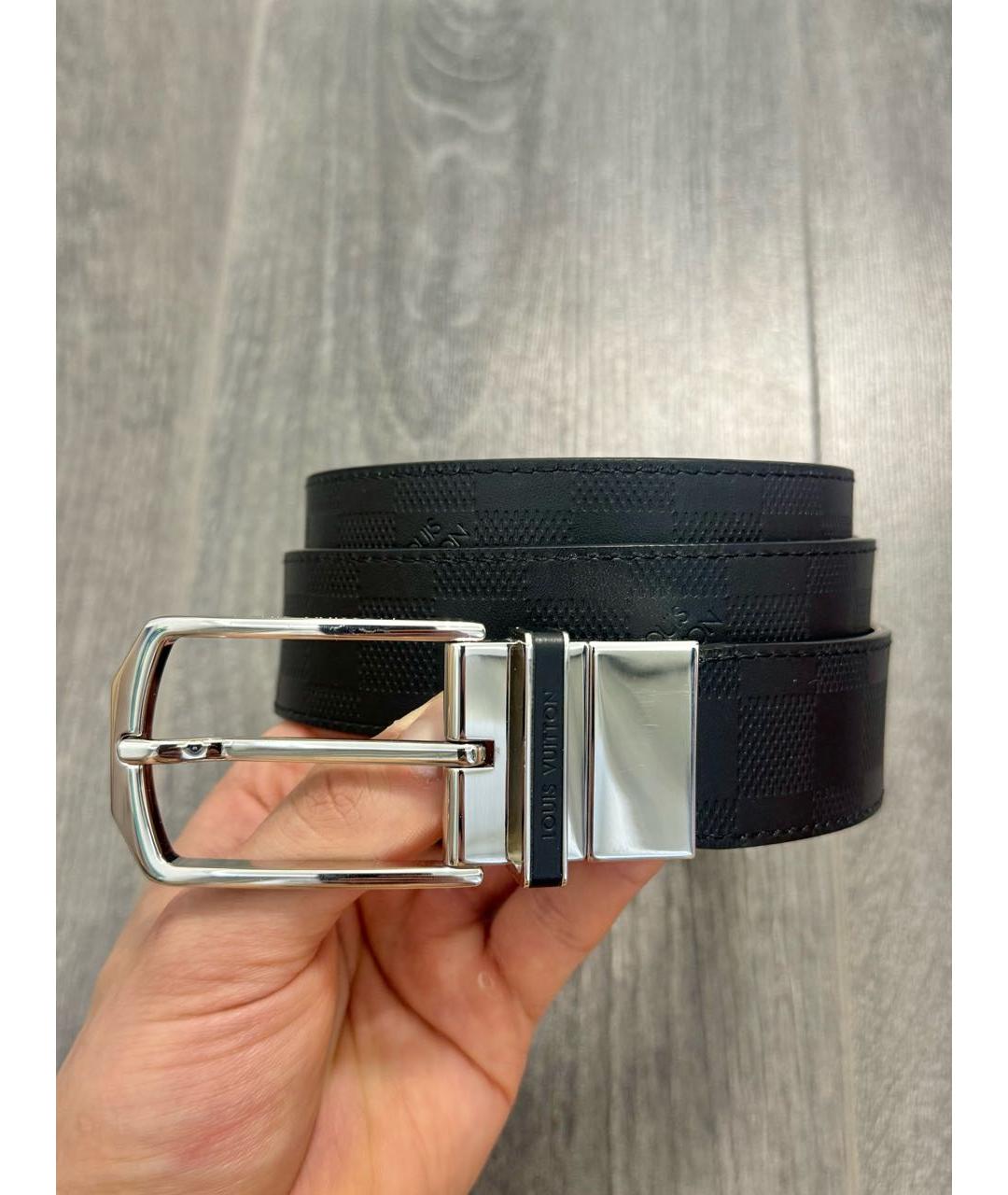 LOUIS VUITTON Черный кожаный ремень, фото 8