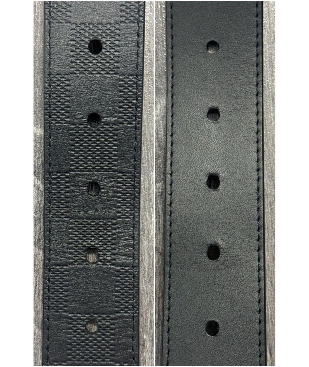 LOUIS VUITTON Черный кожаный ремень, фото 5