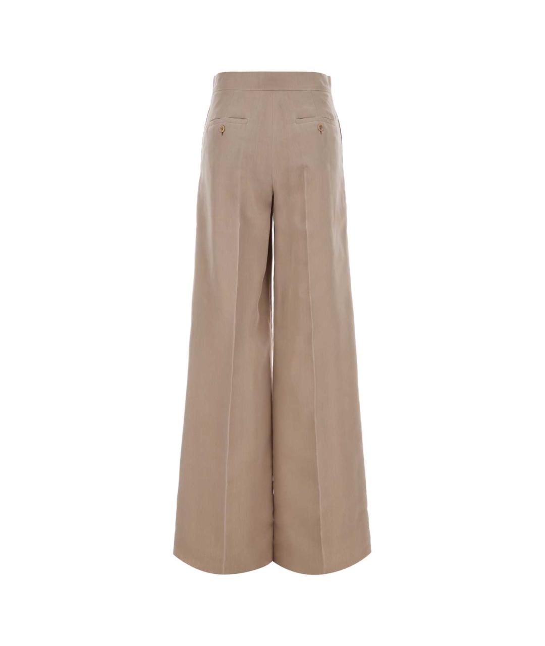 MAX MARA Розовые шелковые прямые брюки, фото 2