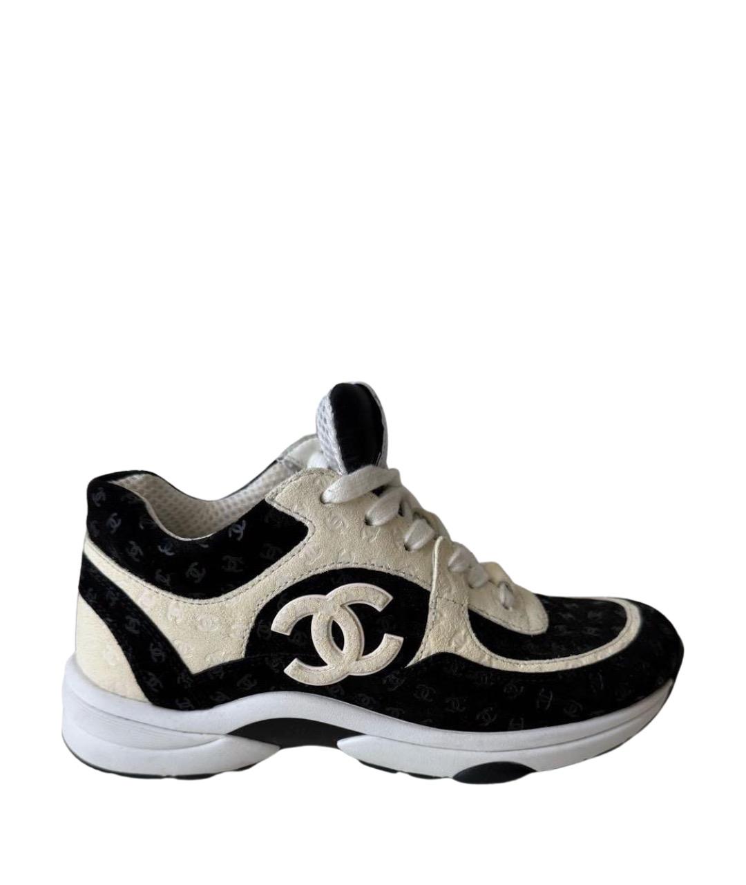 CHANEL Бежевые замшевые кроссовки, фото 1
