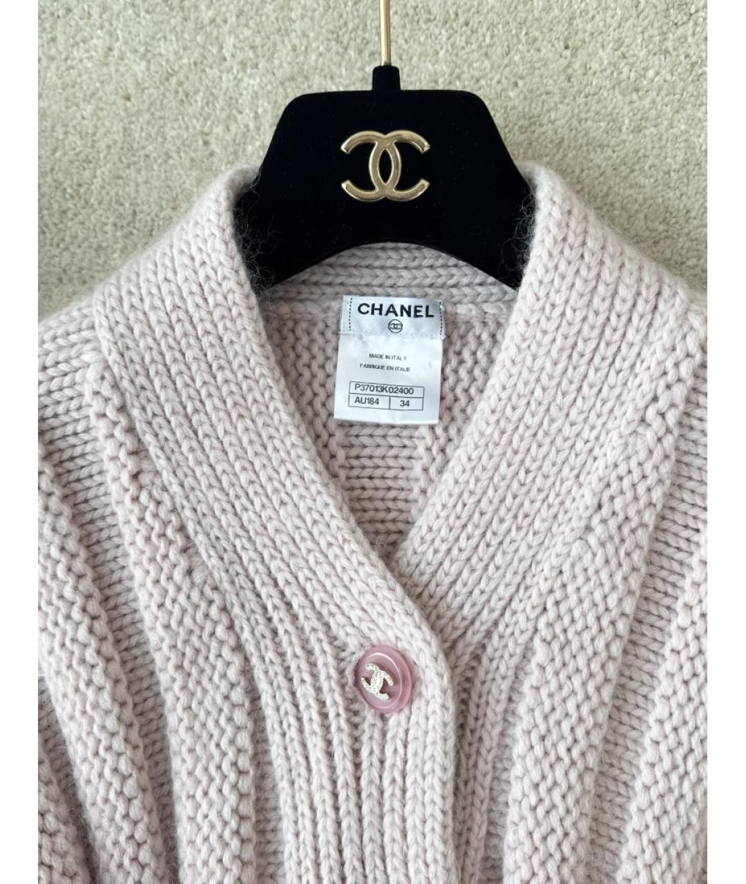 CHANEL Розовый кашемировый кардиган, фото 2