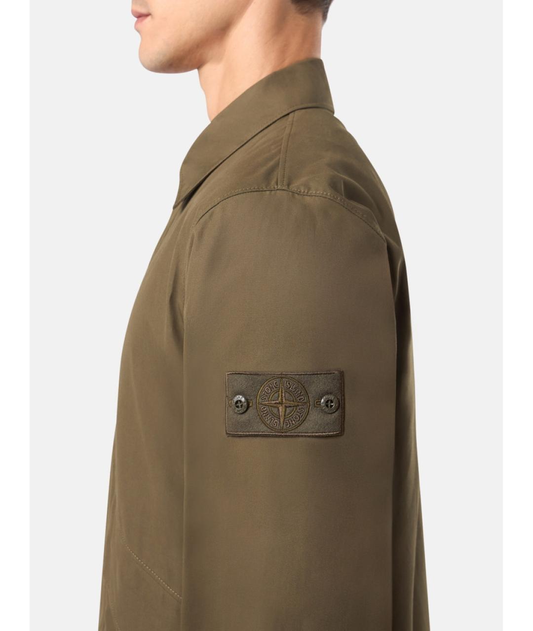 STONE ISLAND Хаки хлопковая куртка, фото 2
