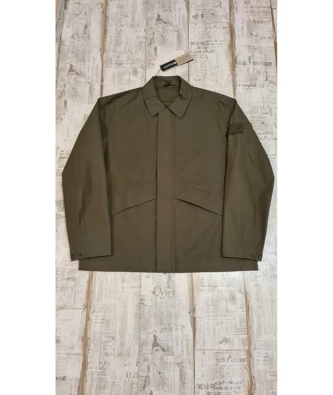 STONE ISLAND Хаки хлопковая куртка, фото 3