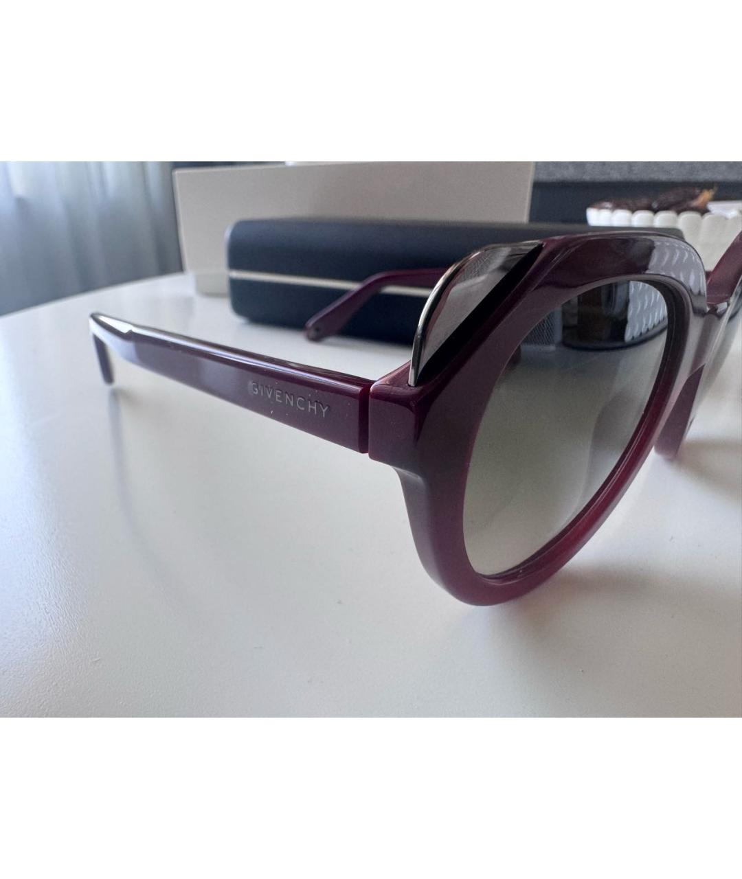 GIVENCHY Бордовые пластиковые солнцезащитные очки, фото 3
