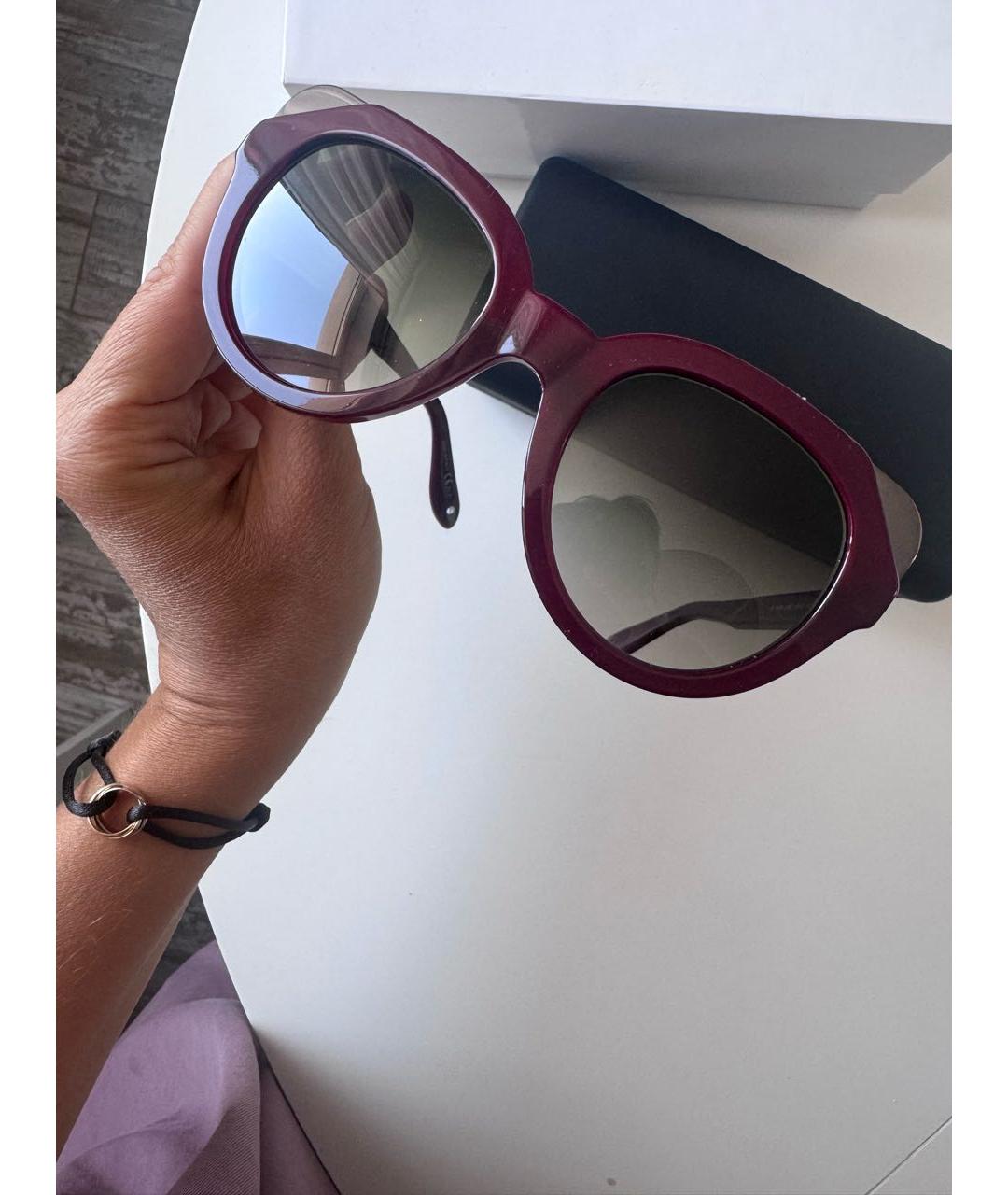GIVENCHY Бордовые пластиковые солнцезащитные очки, фото 6