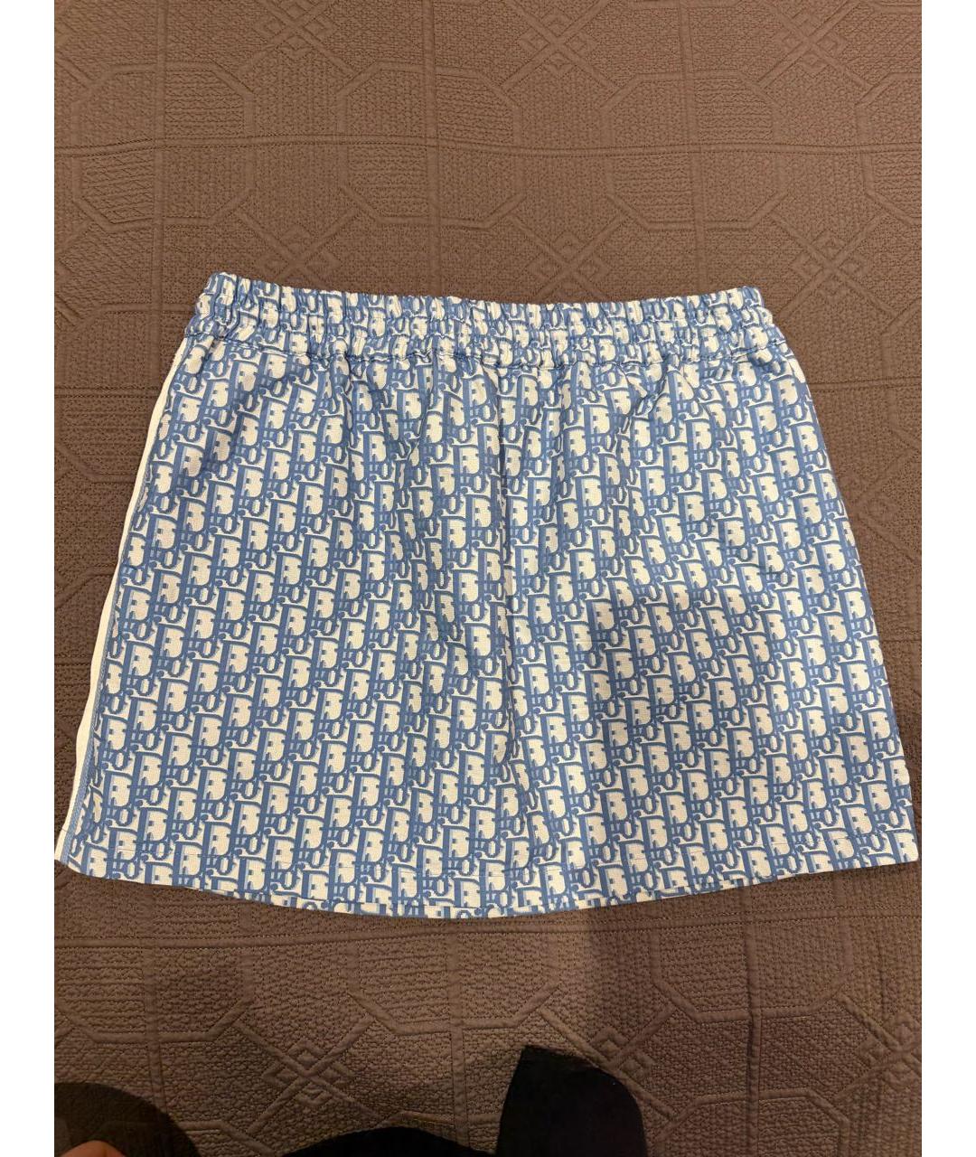 CHRISTIAN DIOR Голубая полиэстеровая юбка мини, фото 2