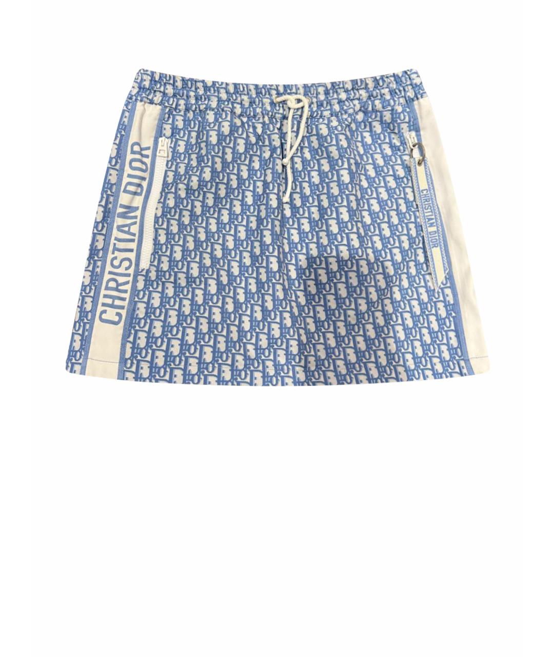 CHRISTIAN DIOR Голубая полиэстеровая юбка мини, фото 1