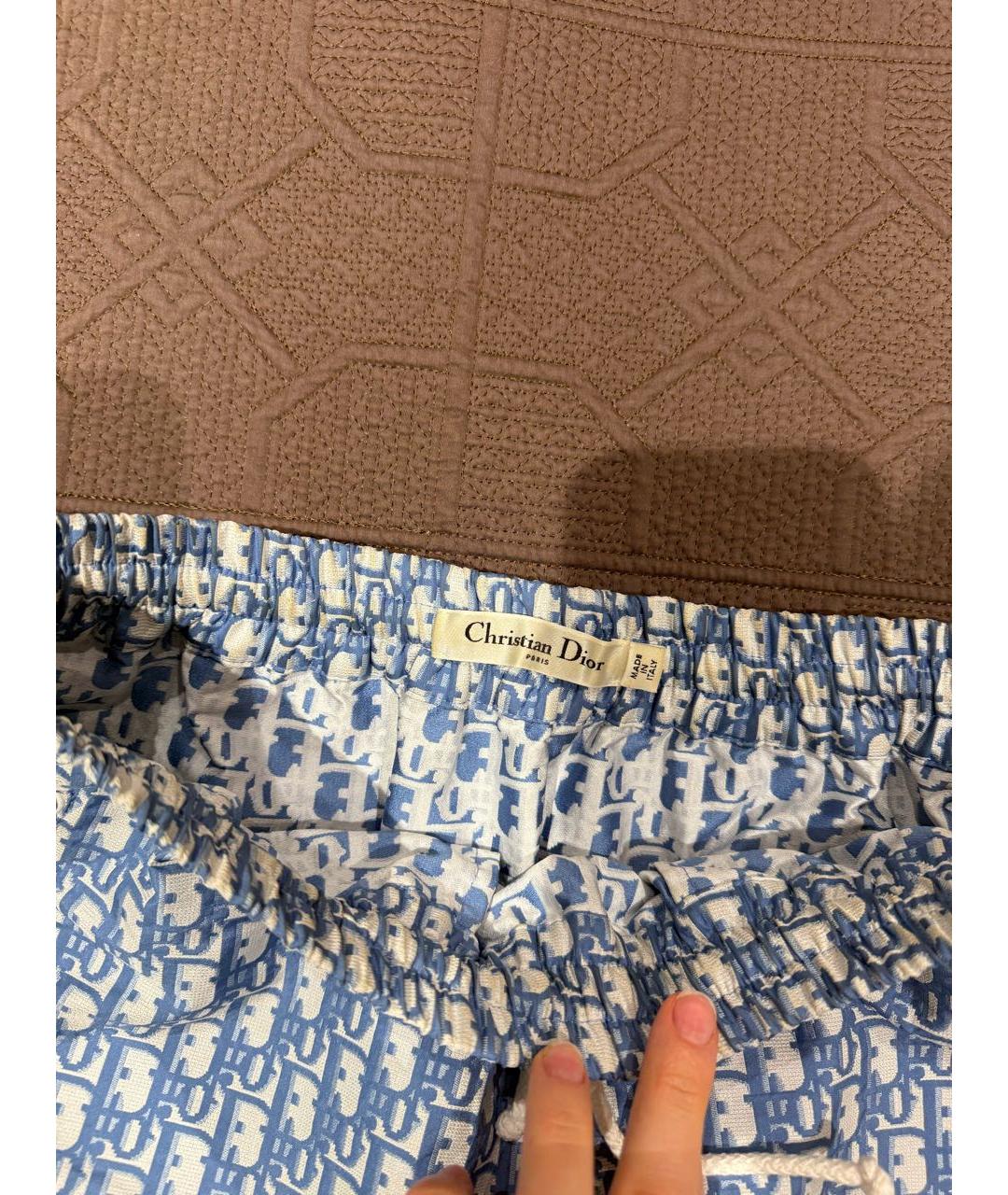 CHRISTIAN DIOR Голубая полиэстеровая юбка мини, фото 4