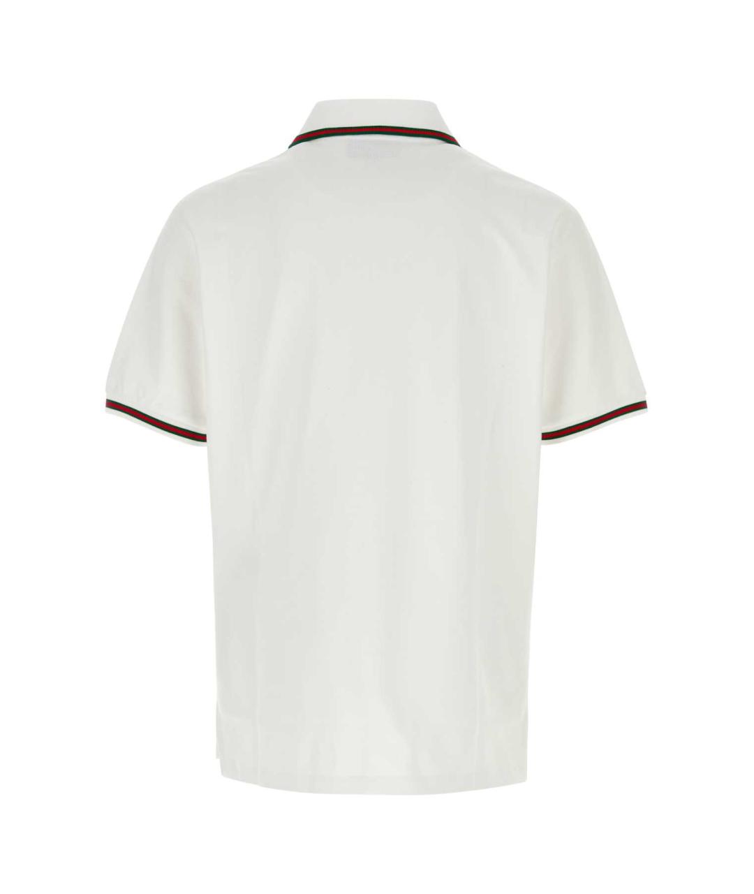 GUCCI Белое хлопковое поло с коротким рукавом, фото 2