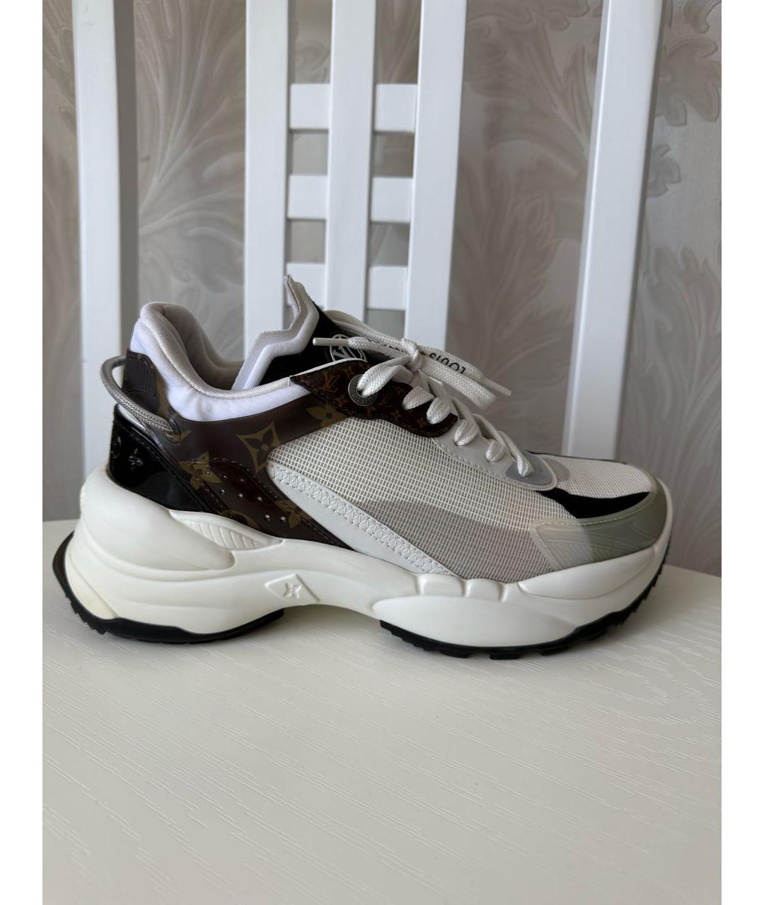LOUIS VUITTON Бежевые кожаные кроссовки, фото 8