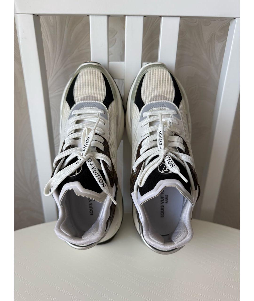 LOUIS VUITTON Бежевые кожаные кроссовки, фото 3
