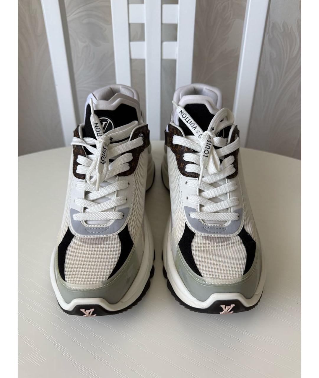 LOUIS VUITTON Бежевые кожаные кроссовки, фото 2