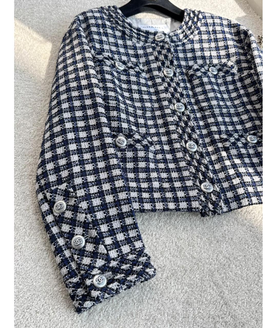 CHANEL Черный твидовый жакет/пиджак, фото 3