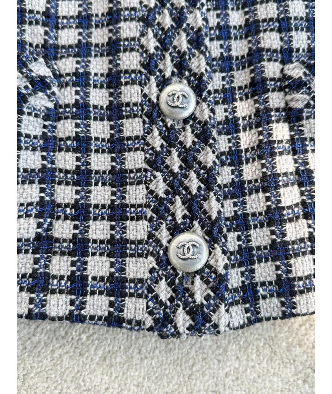 CHANEL Черный твидовый жакет/пиджак, фото 6