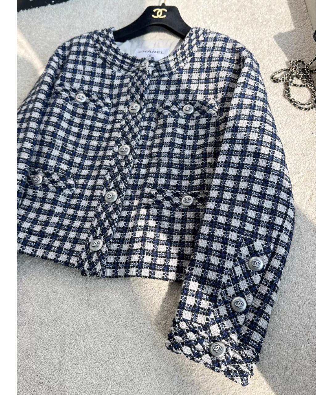 CHANEL Черный твидовый жакет/пиджак, фото 4