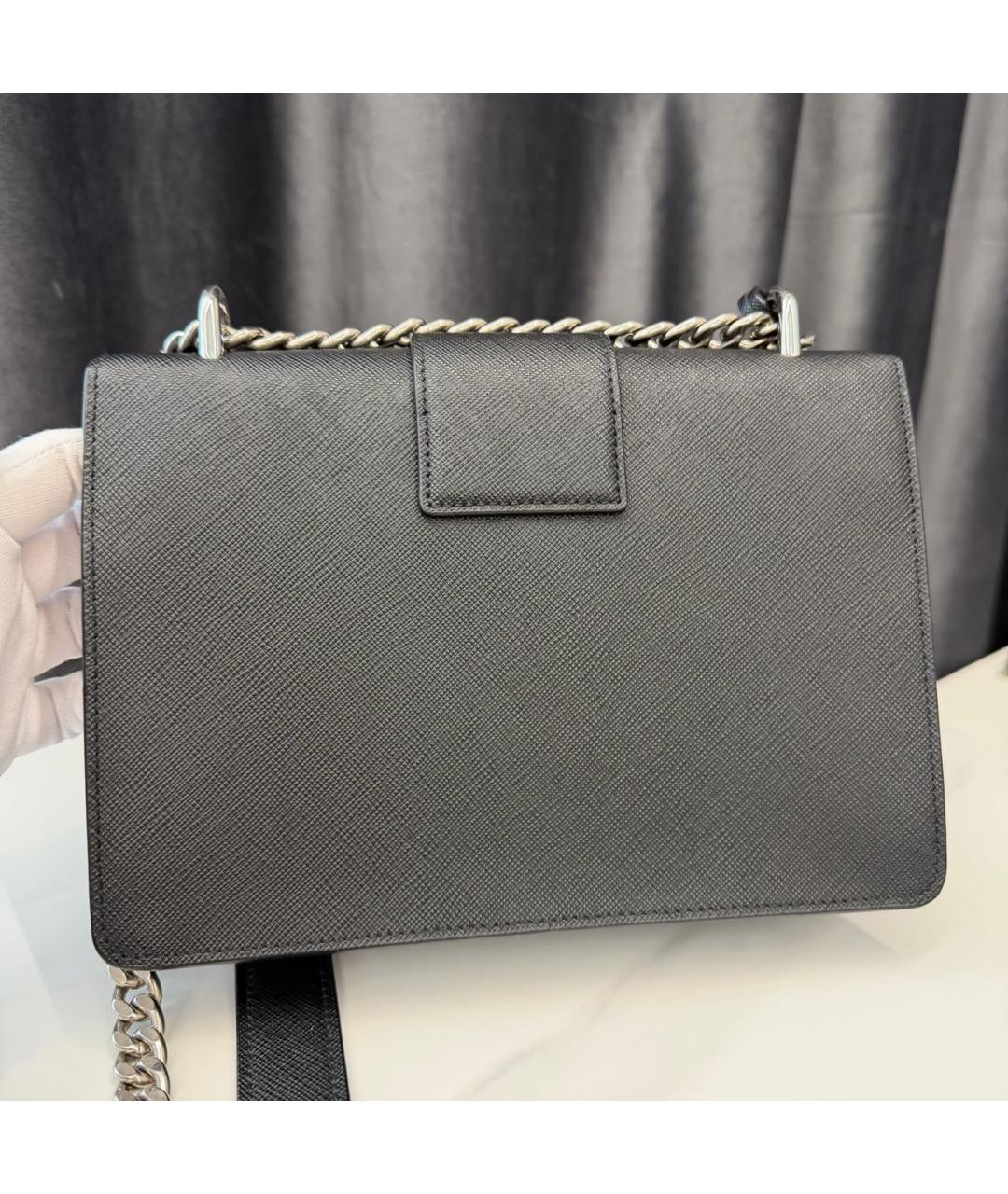 PRADA Черная кожаная сумка с короткими ручками, фото 2