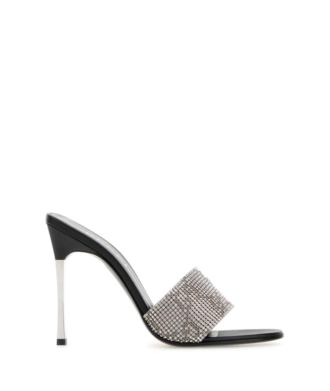 GUCCI Серебряные кожаные мюли, фото 1