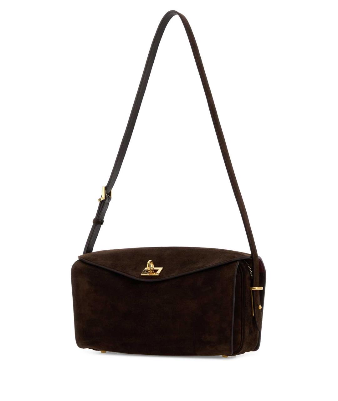 BALENCIAGA Коричневая замшевая сумка через плечо, фото 2