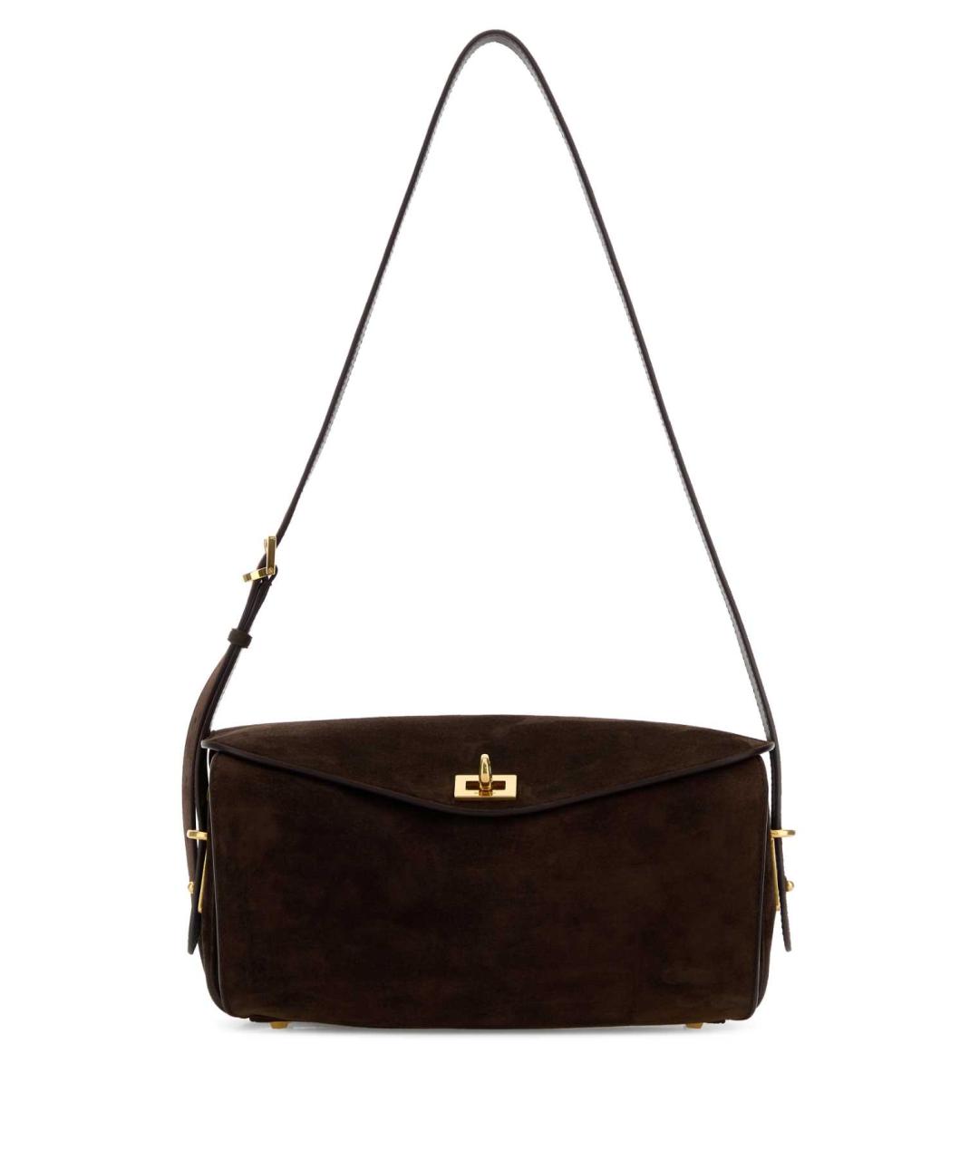 BALENCIAGA Коричневая замшевая сумка через плечо, фото 1
