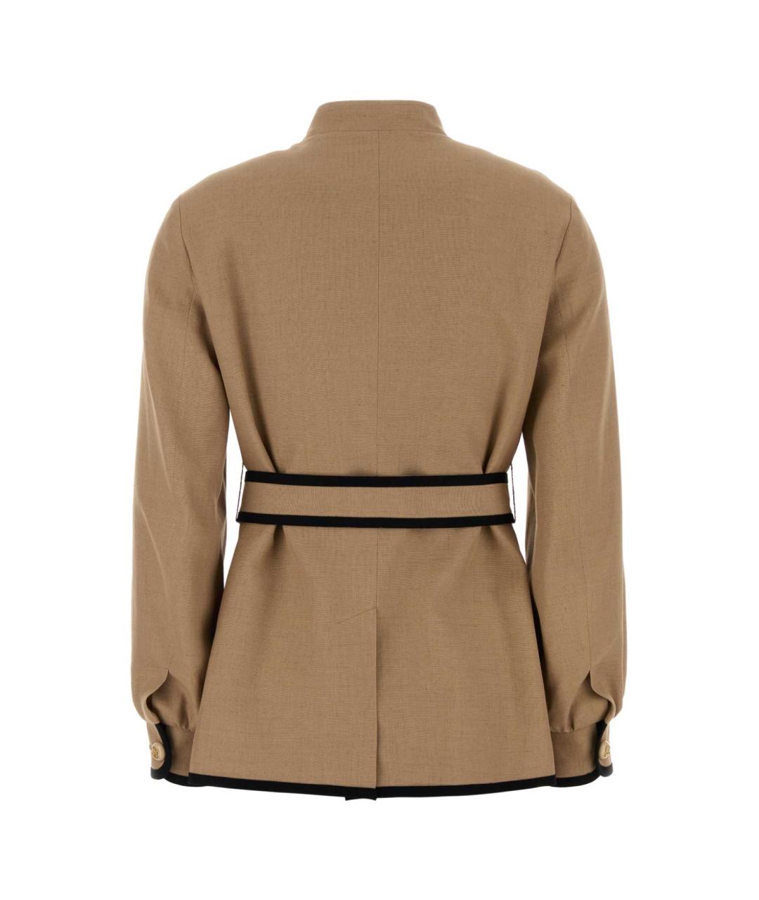 VALENTINO Бежевый вискозный жакет/пиджак, фото 2