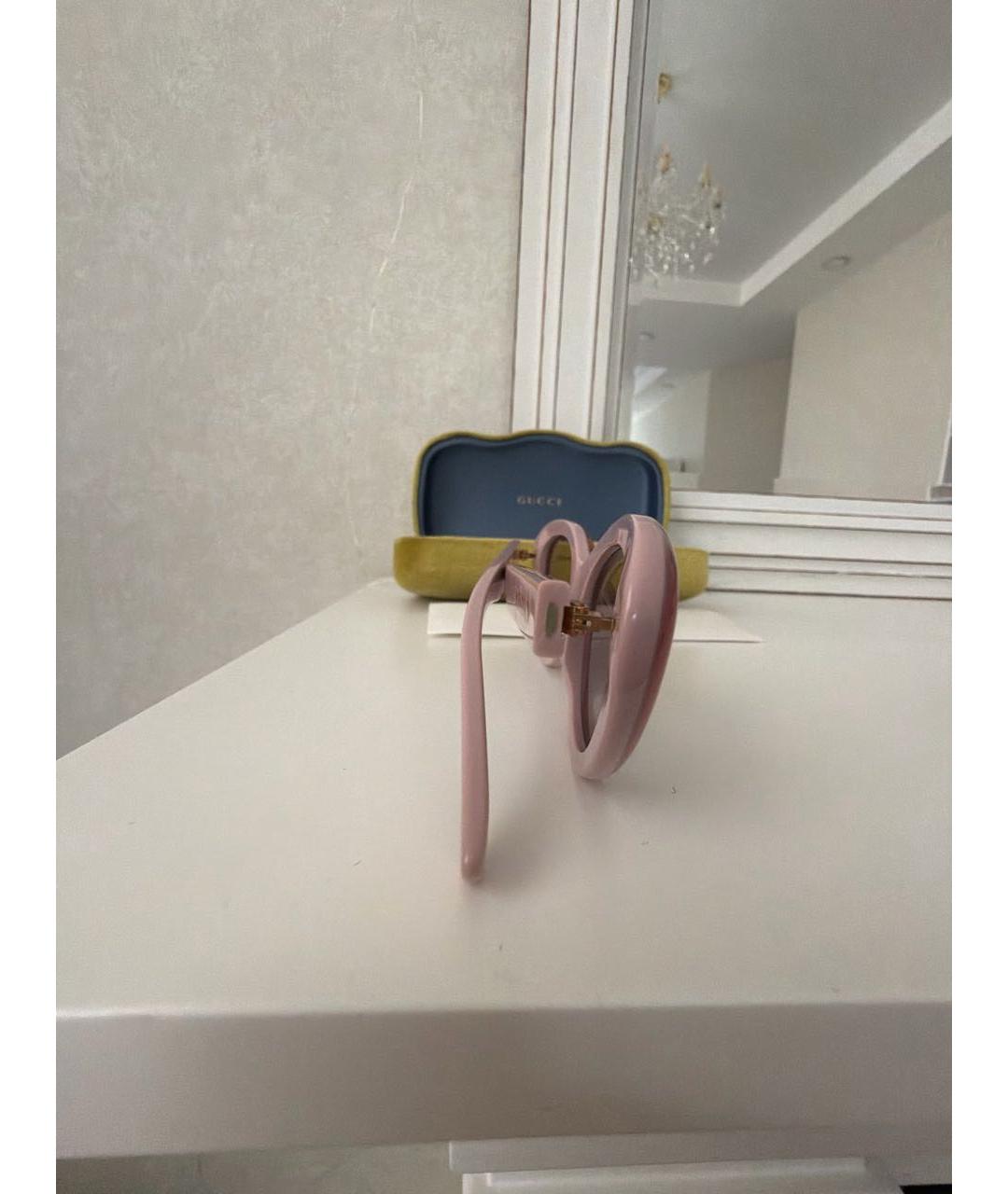 GUCCI Розовые пластиковые солнцезащитные очки, фото 3