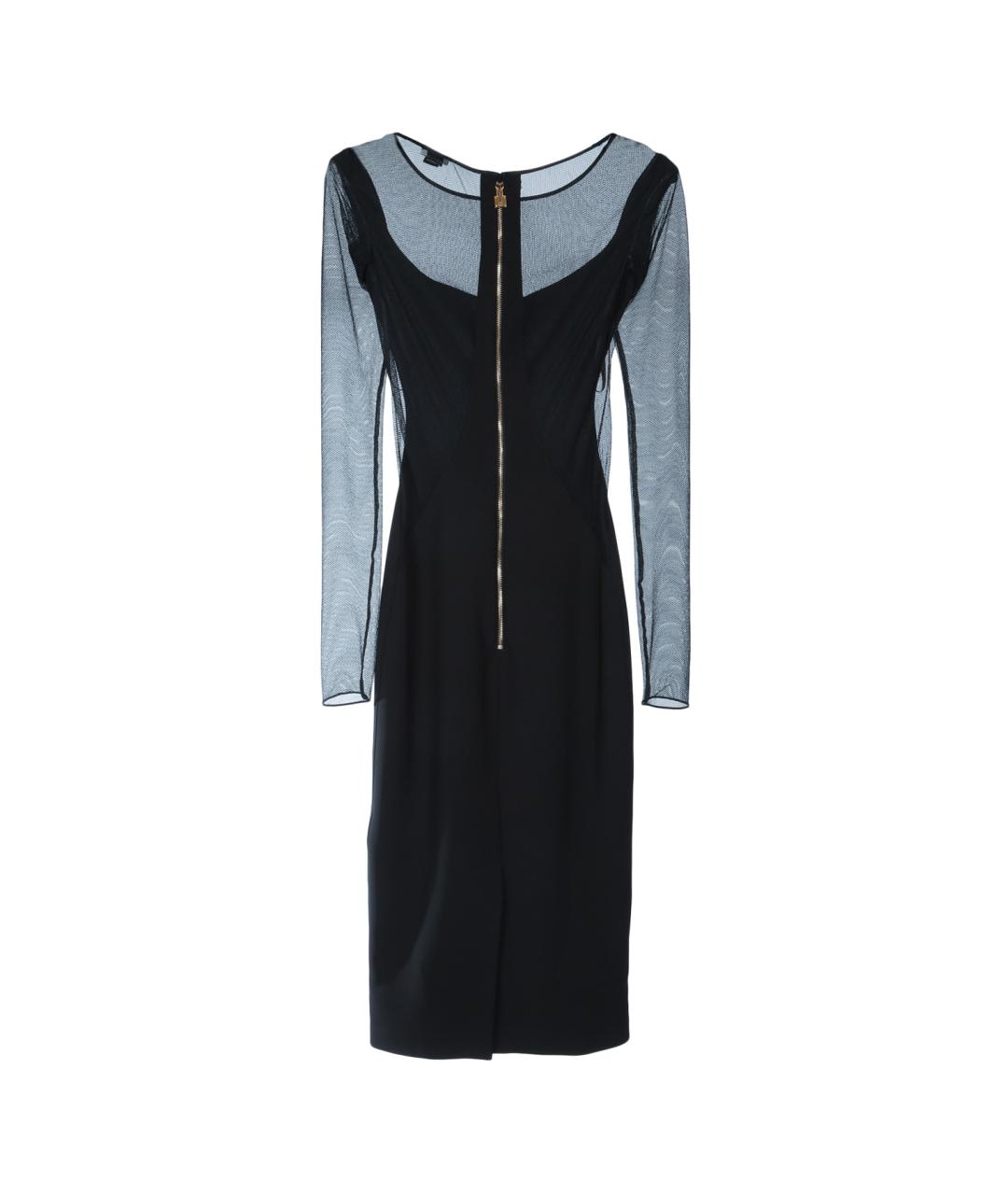 ELISABETTA FRANCHI Черное полиэстеровое повседневное платье, фото 2