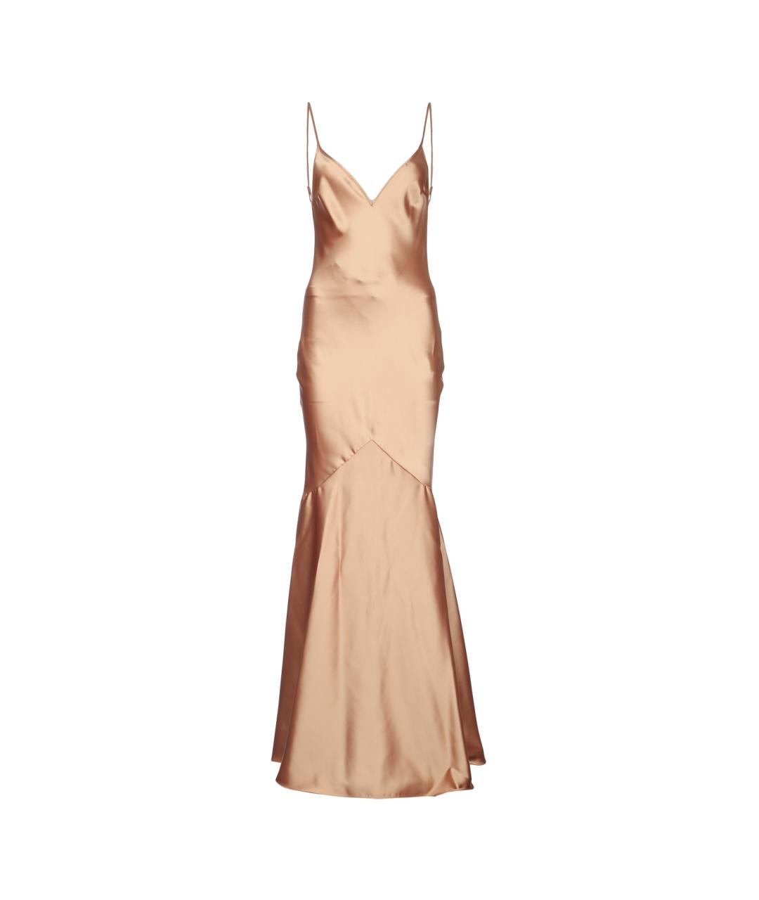 ELISABETTA FRANCHI Бежевое полиэстеровое вечернее платье, фото 1