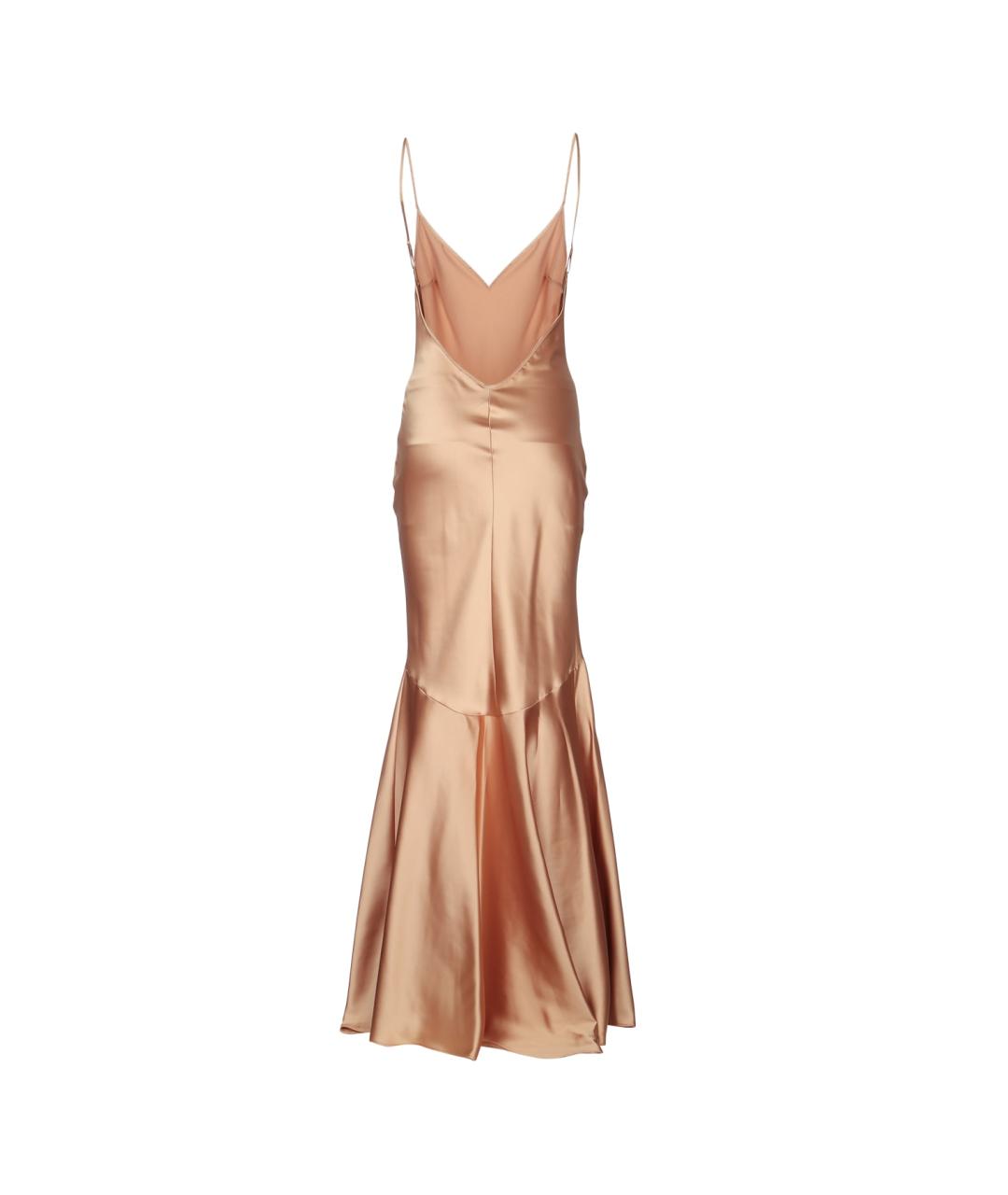 ELISABETTA FRANCHI Бежевое полиэстеровое вечернее платье, фото 2