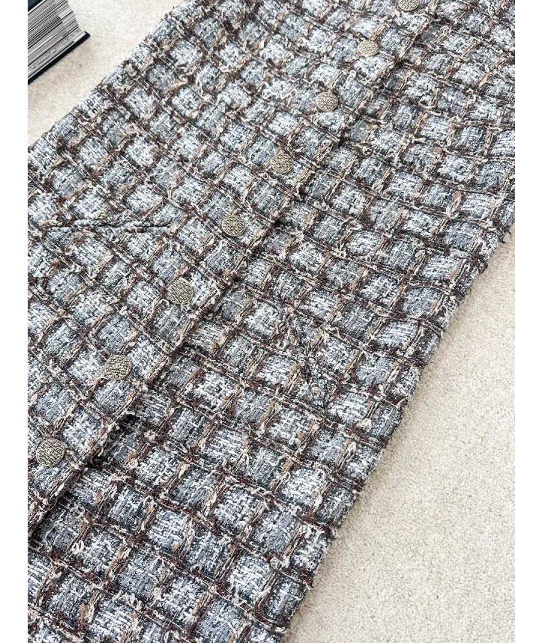 CHANEL Серый твидовый жилет, фото 4