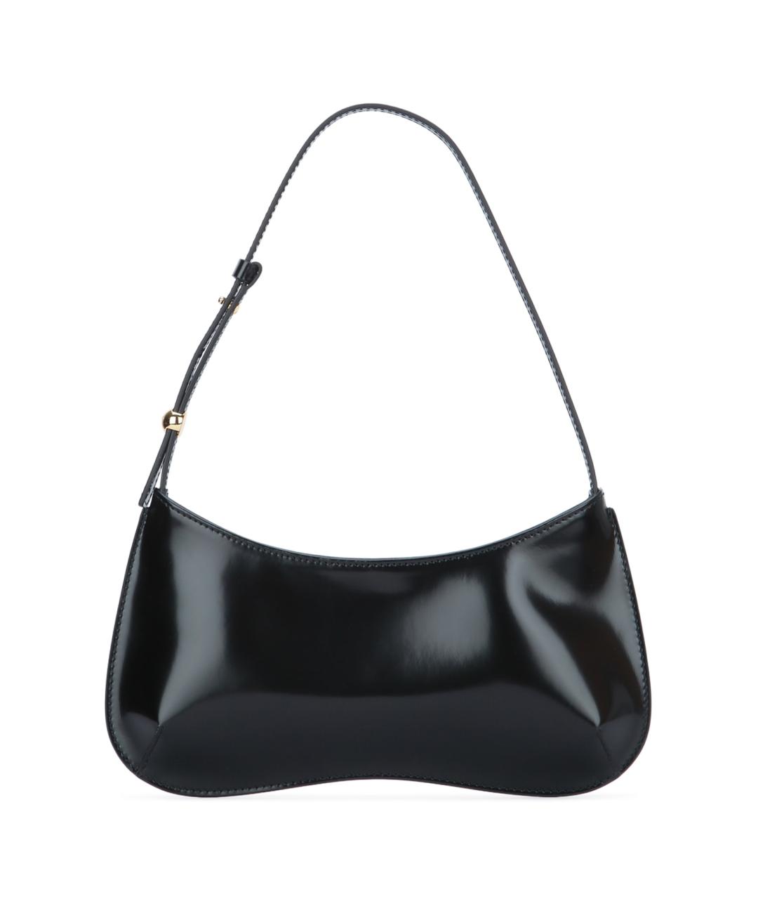 JACQUEMUS Черная кожаная сумка с короткими ручками, фото 1