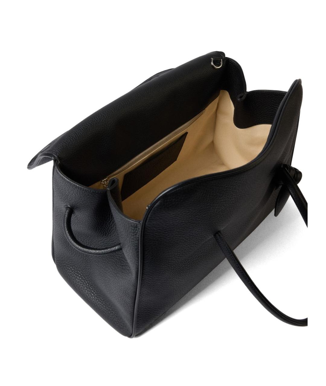 JACQUEMUS Черная кожаная сумка тоут, фото 3