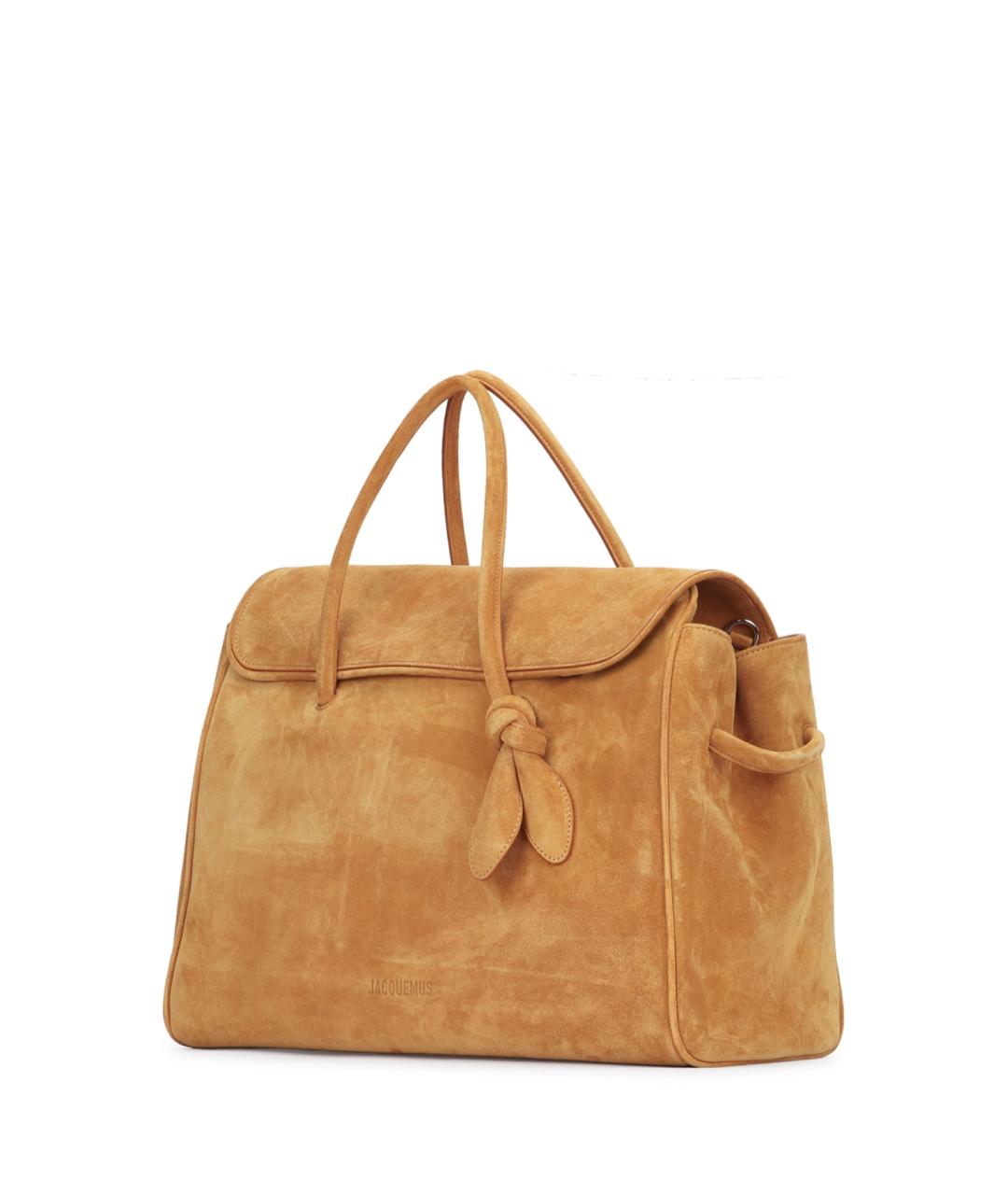 JACQUEMUS Бежевая замшевая сумка тоут, фото 2