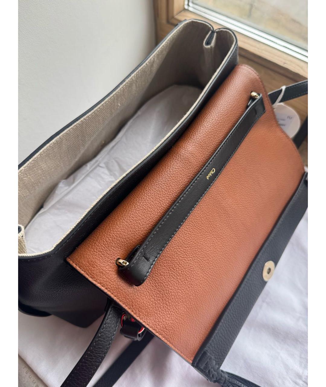 CHLOE Черная кожаная сумка через плечо, фото 4