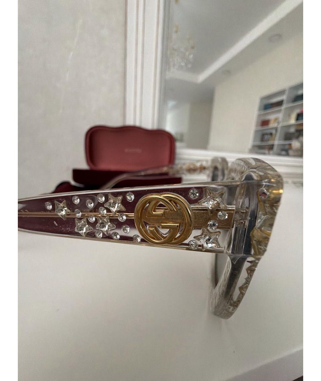 GUCCI Белые пластиковые солнцезащитные очки, фото 3