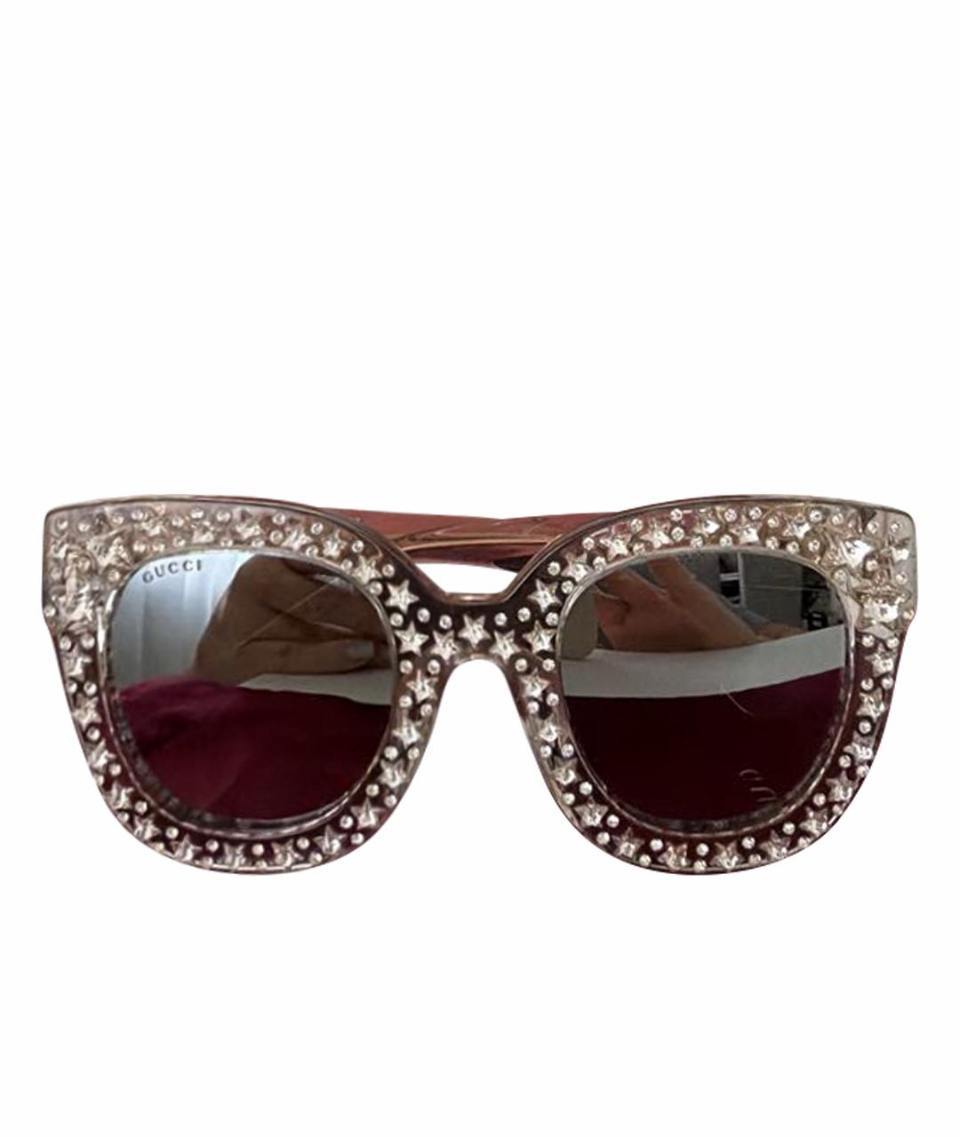 GUCCI Белые пластиковые солнцезащитные очки, фото 1