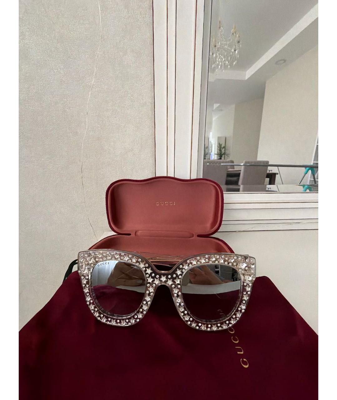 GUCCI Белые пластиковые солнцезащитные очки, фото 5