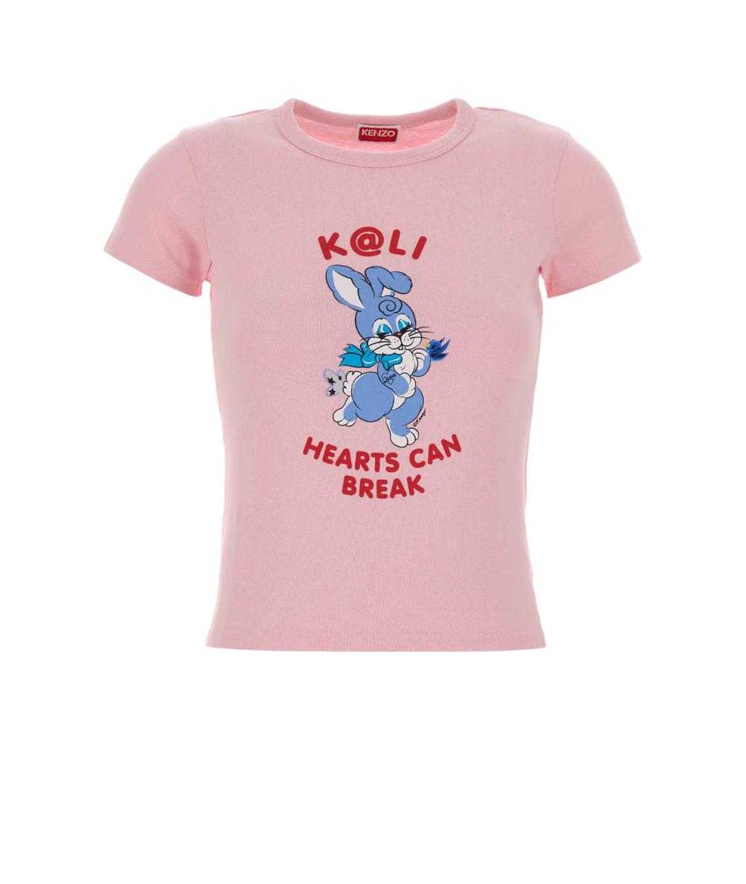 KENZO Розовая хлопковая футболка, фото 1