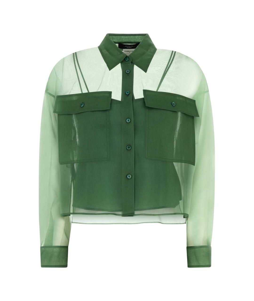 WEEKEND MAX MARA Зеленая хлопковая рубашка, фото 1