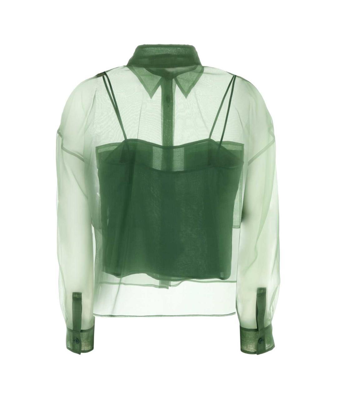 WEEKEND MAX MARA Зеленая хлопковая рубашка, фото 2